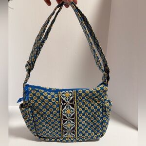 Vera Bradley “Riviera Blue” Pattern Chic Boho Quilted Shoulder Bag